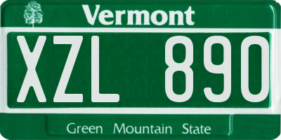 VT license plate XZL890