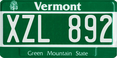 VT license plate XZL892