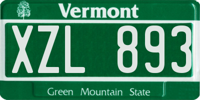 VT license plate XZL893