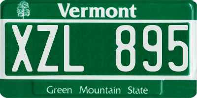 VT license plate XZL895
