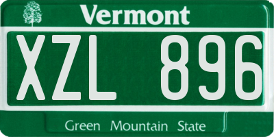 VT license plate XZL896