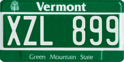 VT license plate XZL899