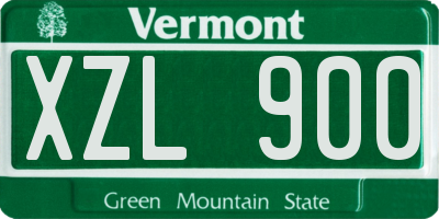 VT license plate XZL900