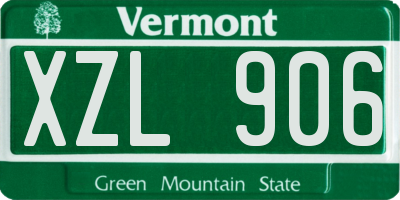 VT license plate XZL906