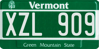 VT license plate XZL909