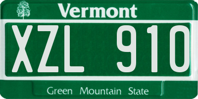 VT license plate XZL910