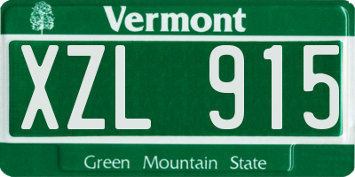VT license plate XZL915