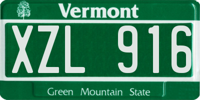 VT license plate XZL916