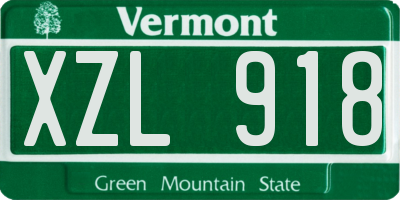 VT license plate XZL918