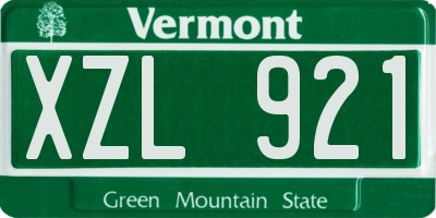 VT license plate XZL921