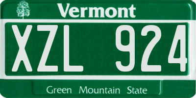 VT license plate XZL924