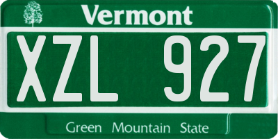 VT license plate XZL927