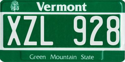 VT license plate XZL928