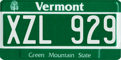 VT license plate XZL929