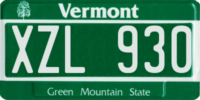 VT license plate XZL930