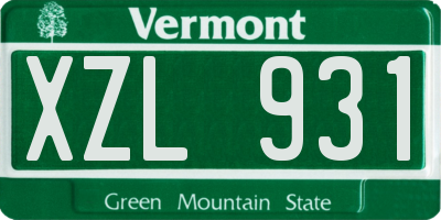 VT license plate XZL931