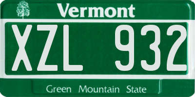 VT license plate XZL932