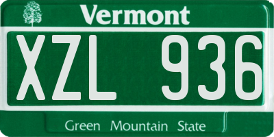 VT license plate XZL936