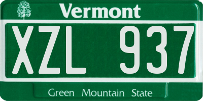 VT license plate XZL937
