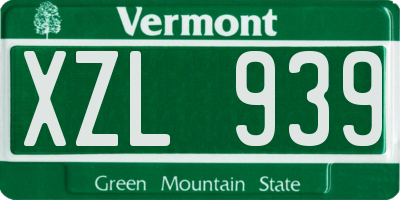 VT license plate XZL939