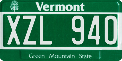 VT license plate XZL940