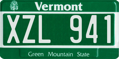 VT license plate XZL941