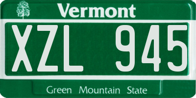 VT license plate XZL945