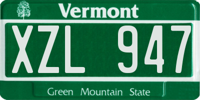 VT license plate XZL947