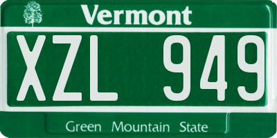 VT license plate XZL949