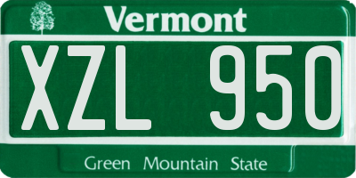 VT license plate XZL950