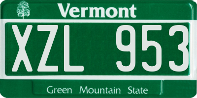 VT license plate XZL953