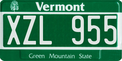 VT license plate XZL955