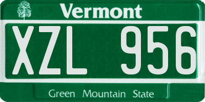 VT license plate XZL956