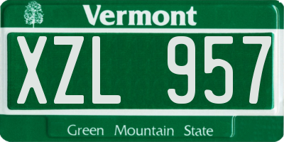 VT license plate XZL957