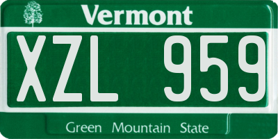 VT license plate XZL959