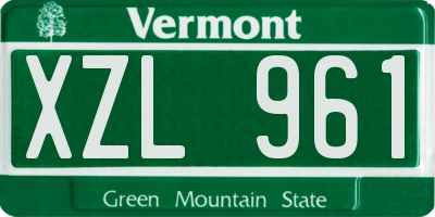 VT license plate XZL961
