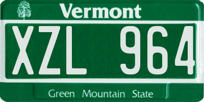 VT license plate XZL964