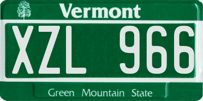 VT license plate XZL966