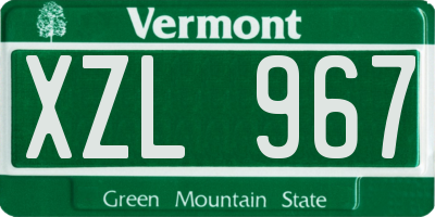 VT license plate XZL967