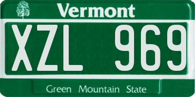 VT license plate XZL969