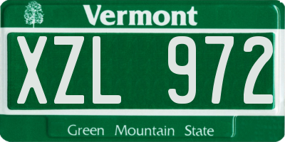 VT license plate XZL972
