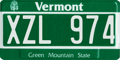 VT license plate XZL974