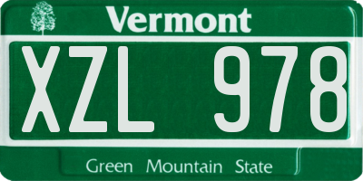 VT license plate XZL978