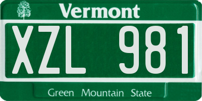 VT license plate XZL981