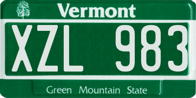 VT license plate XZL983