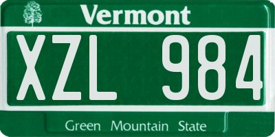 VT license plate XZL984