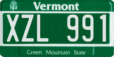 VT license plate XZL991