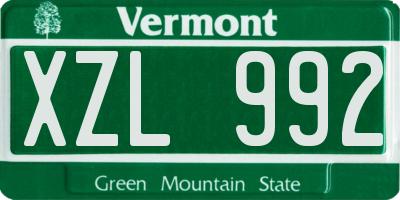 VT license plate XZL992