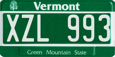 VT license plate XZL993