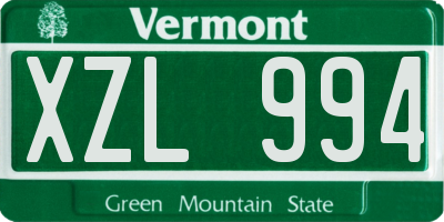 VT license plate XZL994